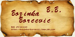 Božinka Borčević vizit kartica